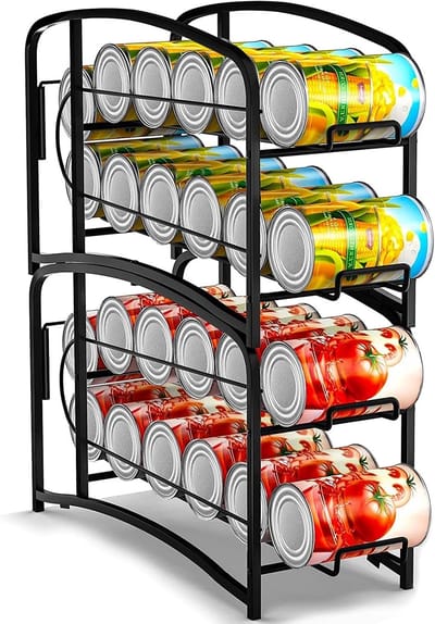 Famanu – Set van 2 rollende koelkastorganizers voor blikjes, stapelbare drankdispensers