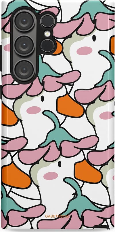 Casetastic Hoesje Geschikt voor Samsung S23 Ultra - Stijlvolle Beschermende Duo-layer Case - Bloempjeshoed
