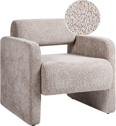 HALLSBERG - Fauteuil - Taupe - Bouclé