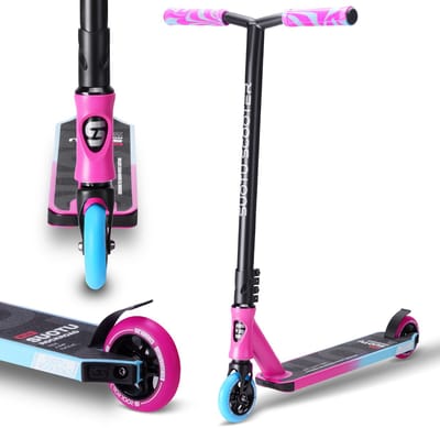 Suotu Stuntstep - Step - Kinderstep - Silent axle - Speelgoed Jongens/Meisjes - Maximale stuurhoogte: 78 cm - Aluminium -Blauw/Roze