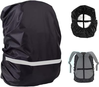 QTTVBTNA - Rugzak Regenhoes - Voor Rugzak en Schooltas - Backpack Hoes - Ideaal voor Wandelen, Fietsen en Camping - Lichtgewicht en Duurzaam -18-30L-Zwart