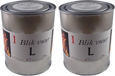 2x tuinfakkel vuur verlichting in blik - 11 x 13 cm - 5-8 branduren- zweedse fakkel - vuurblik - tuinkaars/outdoor kaars - tuinverlichting/tuindecoratie