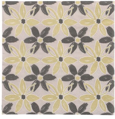 10x 20 Servetten 3-laags 1/4 vouw 33 cm x 33 cm Dark Flowers