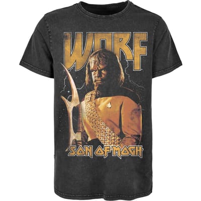Star Trek T-shirt - The Next Generation - Worf Son Of Mogh - M tot XXL - voor Mannen - zwart