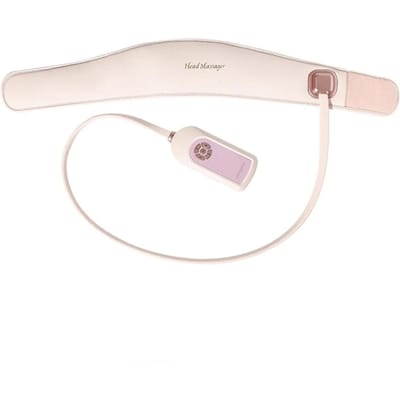 Elektrische Hoofdmassager met Warmte Luchtdruk Hoofdmassageapparaat Oogspier Massager Warme Compressie Luchtkussen Muziek 6-Zone Massager roze