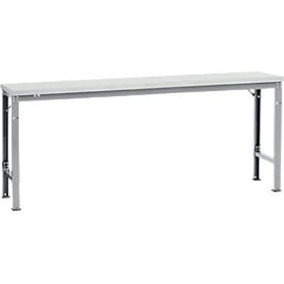 Manuflex basistafel UNIVERSAL Speciaal, 2000 x 800 mm, melamine lichtgrijs, aluminium zilver
