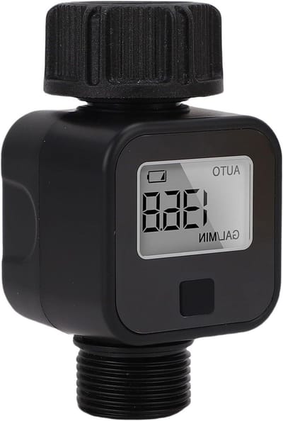 Digitale Waterstroommeter - Watermeter Tuinslang - Tuin Bewateren - Nauwkeurige Meting - 3/4 inch - Zwart