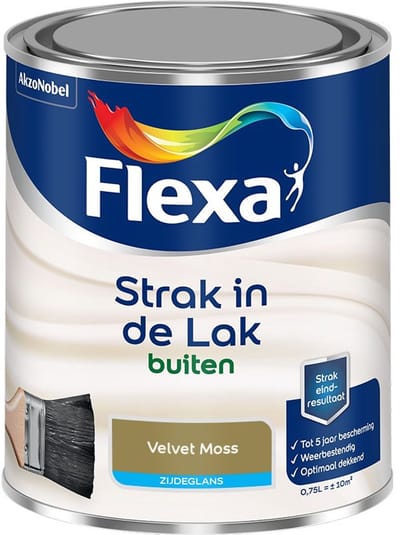 Flexa - Strak In De Lak Buitenlak Zijdeglans - Velvet Moss - Mengverf - 750 Ml