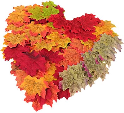 herfst versiering - herfstbladeren in zak - stoffen herfstblaadjes - herfst decoratie - 50 stuks