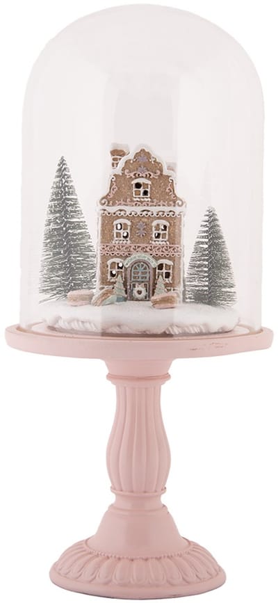Clayre & Eef Kerstdecoratie met LED-verlichting Ø 17x36 cm Roze Kunststof