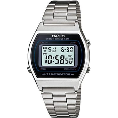 Casio YOUTH serie - metaal klein vierkant business casual klein vierkant LCD display vierkante wijzerplaat klein zilveren horloge 50 meter waterdicht kwarts B640WD-1A zilver