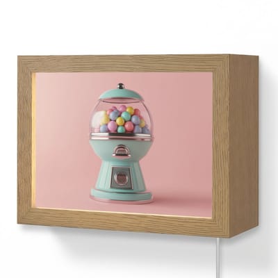 Wandlamp 20x15 cm - Oplaadbaar - Kauwgom - Retro - Snoep - Roze - Wandlampen binnen woonkamer - Slaapkamer lamp met kabel - Decoratieve nachtlamp - Vloerlamp snoer
