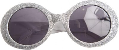 Faram Party Dames party bril - zilver met glitters - Seventies/disco stijl