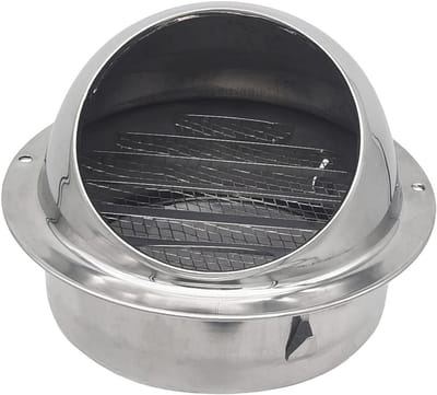 Ronde RVS Ventilatierooster met Insectenhor voor Buitenlucht