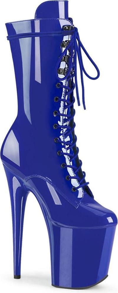 Pleaser - FLAMINGO-1050 Plateau Laarzen - Paaldans schoenen - 35 Shoes - Blauw