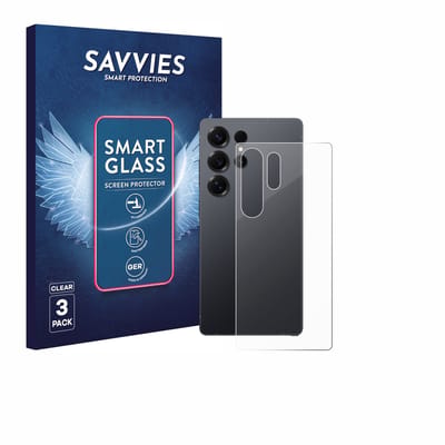 3 Stuks Savvies Screenprotector - geschikt voor Samsung Galaxy S25 Ultra (Achterkant) - beschermfolie glas transparant