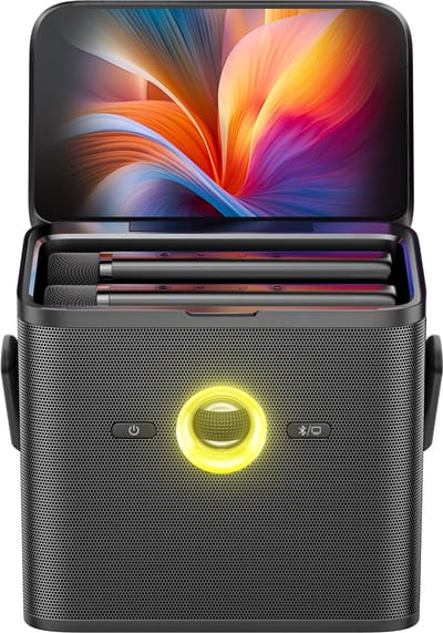 Shell S3 – Draagbare Karaoke Machine met 7” Touchscreen, 2 Draadloze Microfoons en 6 maanden gratis de KaraFun App