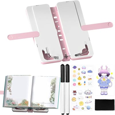 Multifunctioneel Etui - Boekhouder Pennenetui - Leren Organiseren - Verstelbare Leeshoek - 3 x 15 x 3 cm - Roze