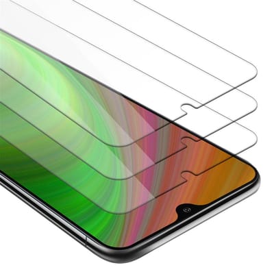 Cadorabo 3x Screenprotector geschikt voor Samsung Galaxy A10 / M10 - Beschermende Pantser Film in KRISTALHELDER - Getemperd (Tempered) Display beschermend glas in 9H hardheid met 3D Touch