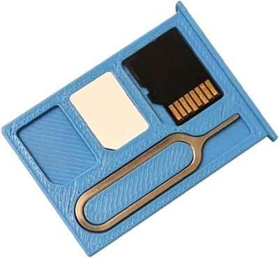 Geheugenkaarthoes - SD kaart houder - Gegevens Beschermen - Schokbestendige Opslag - 6 x 4 x 1 cm - Blauw