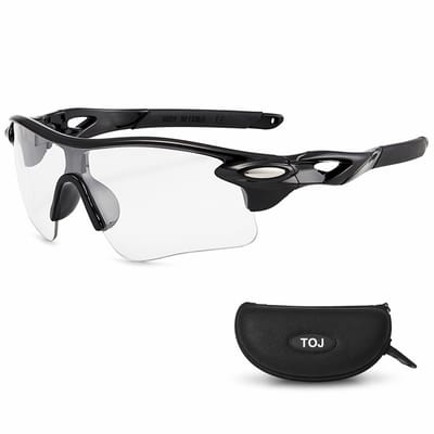 Fietsbril Met Hoes | Sportbril | Racefiets | Mountainbike | MTB | Sport Fiets Bril| Zonnebril | UV Bescherming | Zwart | Transparante Lens