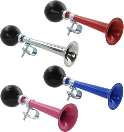 Fietshoorn set van 4, zilver, blauw, rood en roze, ideaal voor fietsen, racefietsen en mountainbikes