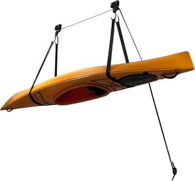 Kajak Lift Systeem - Kabeltreksysteem - Ruimte Besparen - 57 kg Capaciteit - 16m Touw - Zwart