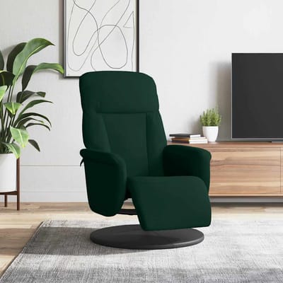 vidaXL - Verstelbare - fauteuil - met - voetensteun - fluweel - donkergroen