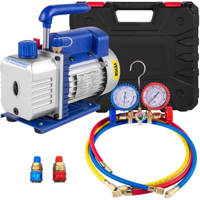 4CFM 1/3HP Vacuümpomp Ac Vacuümpomp Aircon Vacuümkamer Vacuümdroogpomp HVAC Koeling R134a R502 R22 R12 Air-Condition Adapter A/C