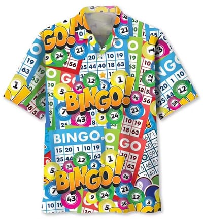 Bingo Shirt - Overhemd - Blouse - Korte Mouwen - Festival - Casino - Tshirt