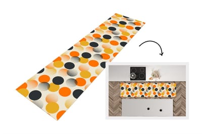 Keukenloper 200x50 cm - Keukenmat vinyl Polkadot - Design - Retro - Oranje - Keukenmatten loper - Keuken vloerkleed tapijt