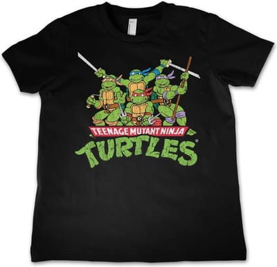 Teenage Mutant Ninja Turtles Teeange Mutant Ninja Turtles Distressed Group kinder-T-shirt, zwart