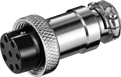 XLR stekker / connector 8 pins zilver met trekontlasting