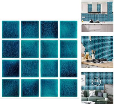 STAR STER 20 stuks muur tegelstickers, zelfklevende wandtegels stickers waterdichte transfers sticker DIY tegels stickers Splashback voor keuken badkamer huisdecoratie, 10 x 10 cm