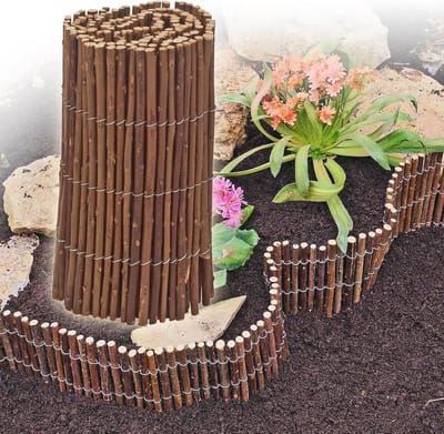Tuinrand Hout - Wilgen Schermen - Tuin Afscherming - Flexibel Ontwerp - 100x20cm - Bruin