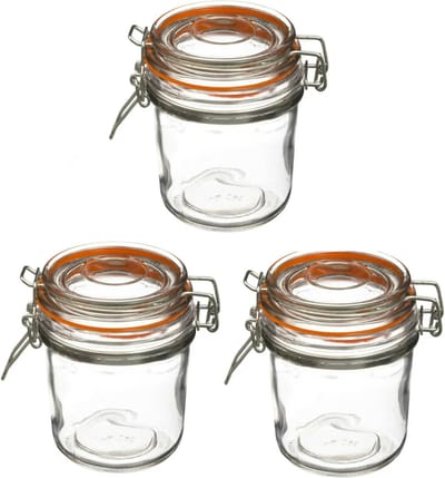 Set van 12x weckpotjes/voorraadpotjes glas met beugelsluiting - 330 ml