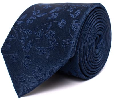 Tresanti DANTEA Silk tie with flowers Navy (TRTIIE353 - 803)