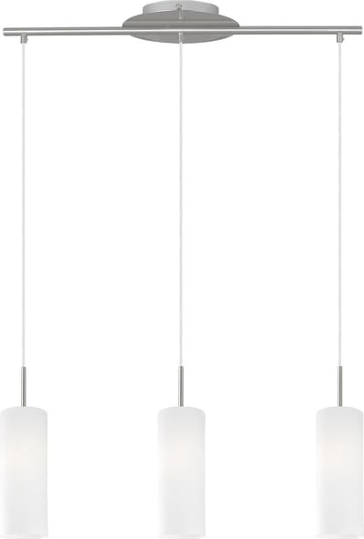 EGLO Troy 3 - Hanglamp - 3 Lichts - Nikkel-Mat - Wit Gelakt