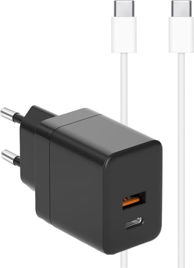 Dual usb C Snellader Set - Usb-C naar usb-C Kabel 1 Meter - 35w - Geschikt voor S24,S23, S22, S21, S20 series en A73, A53, A13, A23 series - Power Delivery & PPS Fast Charging