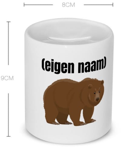 Akyol - grote beer met eigen naam Spaarpot - Beer - beren liefhebbers - iemand die houdt van beren - verjaardag - cadeau - kado - 350 ML inhoud