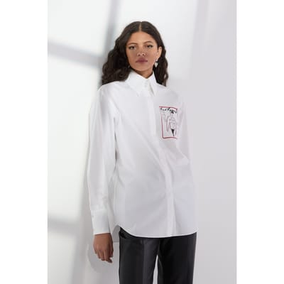 Karl Lagerfeld Karl Series Poplin Shirt White Taglia: 42 | Magliette intime Outlet | Donna | Bianco