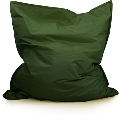 Drop & Sit - groot formaat zitzak/zitkussen - robuust nylon - donker groen - 130 X 150 cm - voor binnen en buiten