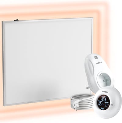 Infrarood Wandpaneel - Verwarming Radiator - Ruimte Verwarmen - Thermostaat Wifi Bediening - 300 Watt - Wit