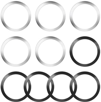 10 metalen magnetische ringen voor mobiele telefoon, veiligheidsringen, telefoonhouders, ringmagneten, automagnetische hoesjes (zilver, zwart)