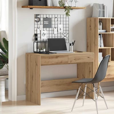 vidaXL - Bureau - 101x50x76,5 - cm - bewerkt - hout - artisanaal - eikenkleur