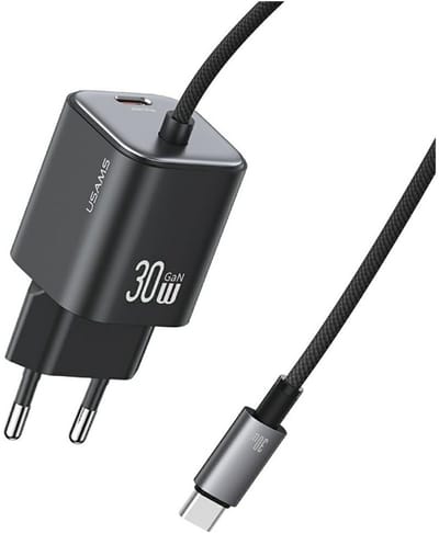 Usams 30W Mini-Oplader Voor Telefoons 2Xusb-C Voor Iphone 12 13 14 15 Pro Max