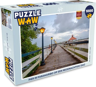 Puzzel Pier in Paramaribo op een regenachtige dag - Legpuzzel - Puzzel 1000 stukjes volwassenen