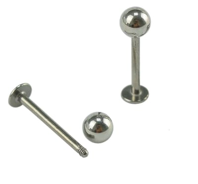 Fako Bijoux® - Labret Piercing - 4mm - Zilverkleurig - 2 Stuks