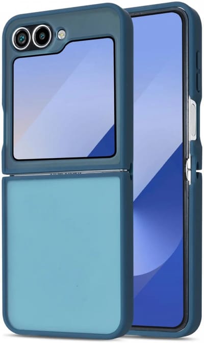 Hoesje Geschikt voor Samsung Galaxy Z Flip 7 FE / 6 - Matte Back Cover - Blauw