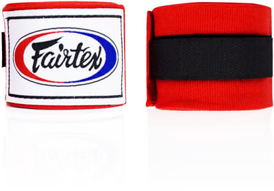 Fairtex Handwraps – Rood – 4,5 Meter – Elastisch Katoen – Stevige Polsondersteuning – Voor Boksen & Kickboksen